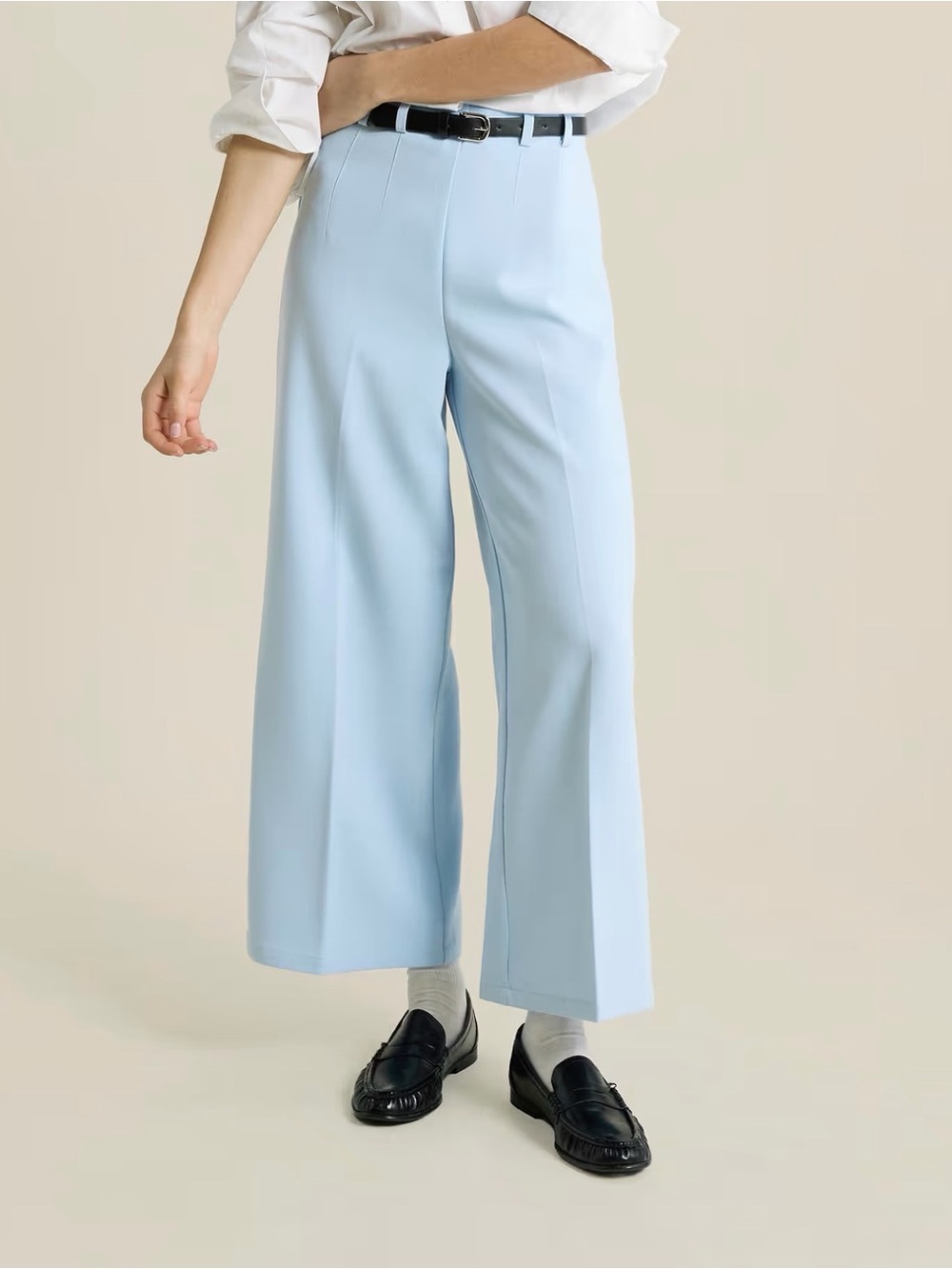 Etam Cropped Trousers - light blue